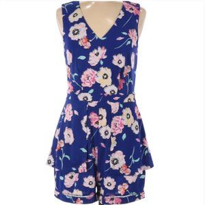 Kaari Blue Small Blue Floral Romper Skort